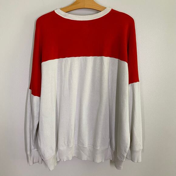 Aerie Red White Happy Camper Oversized Lounge Crewneck Sweatshirt Size M - Picture 6 of 6
